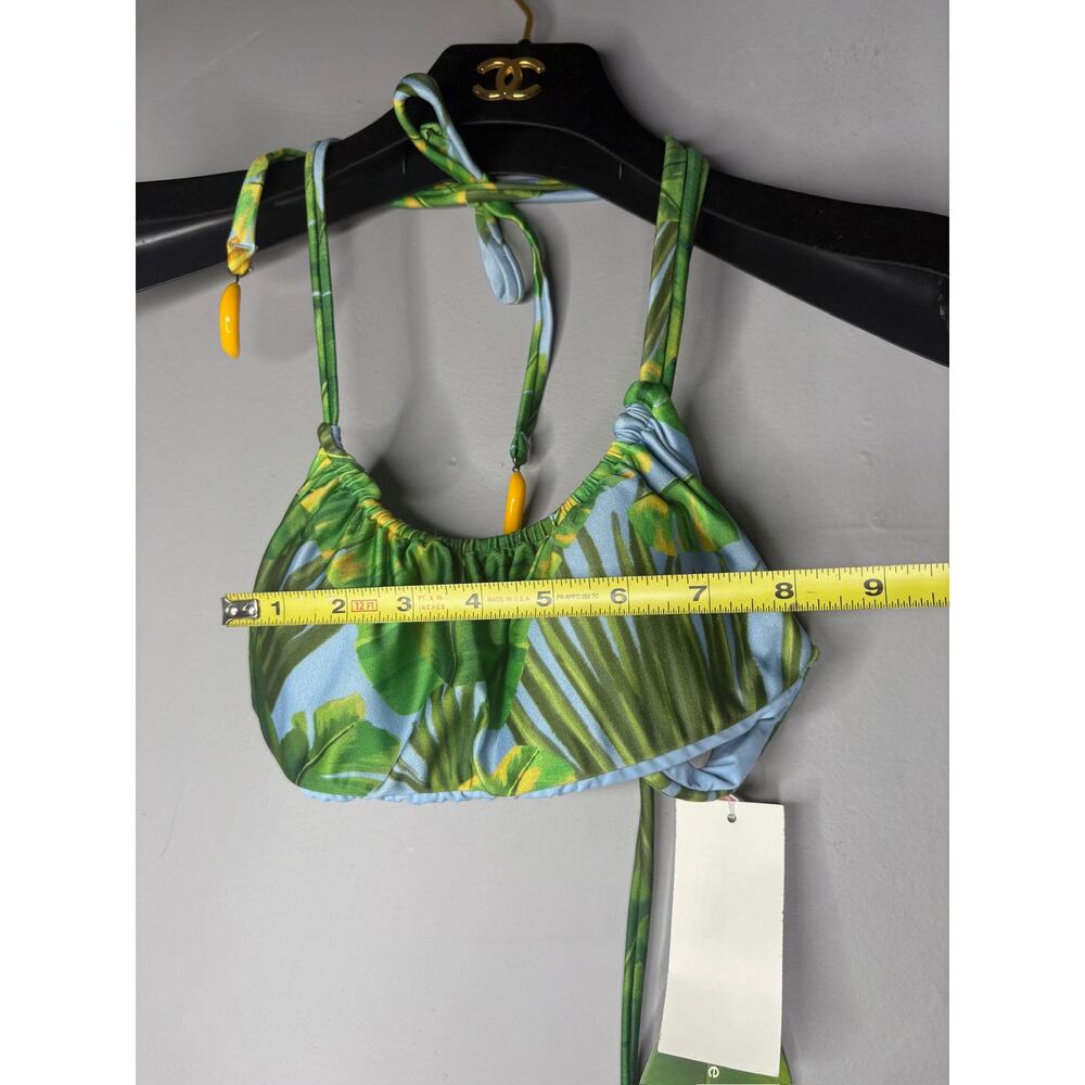 Brand New Farm Rio Women's Size XS Fresh Bananas Green Bikini Top Swimwear - Picture 2 of 5